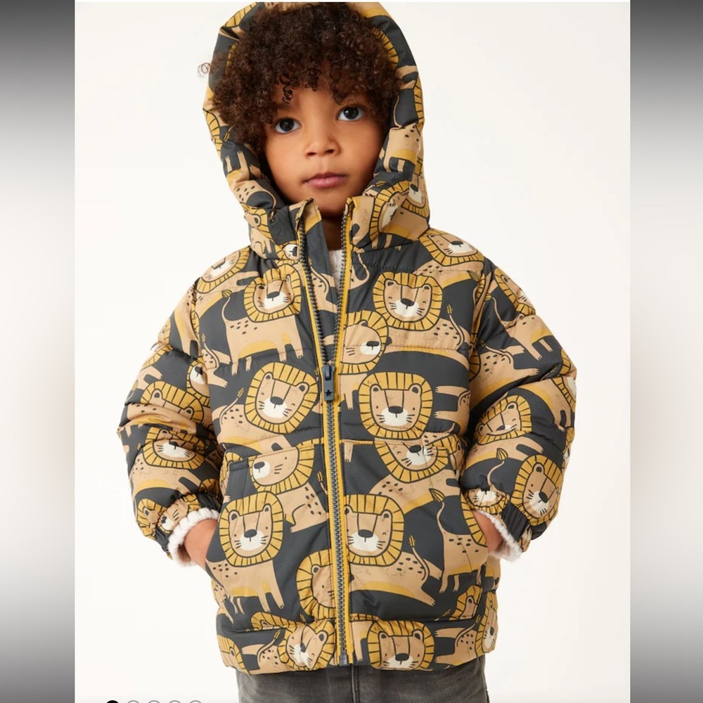 Next Lion Print Padded Jacket | Size: 2-3 Years | Brand New with Tags!